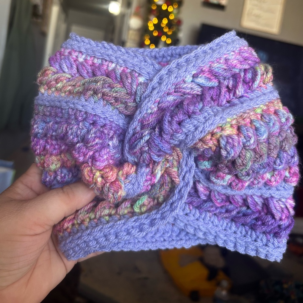 Purple Crochet Earwarmer